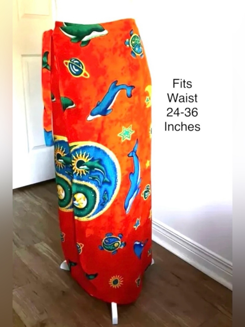 New Vintage “Sky & Sea Dolphin” Wrap Skirt • Retro 1960s • Treasure Hunt Gift